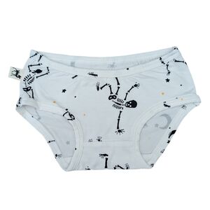 🇨🇦 Bambi & Birdie Playful Skeleton Print Kids Girl Toddler Underwear - White